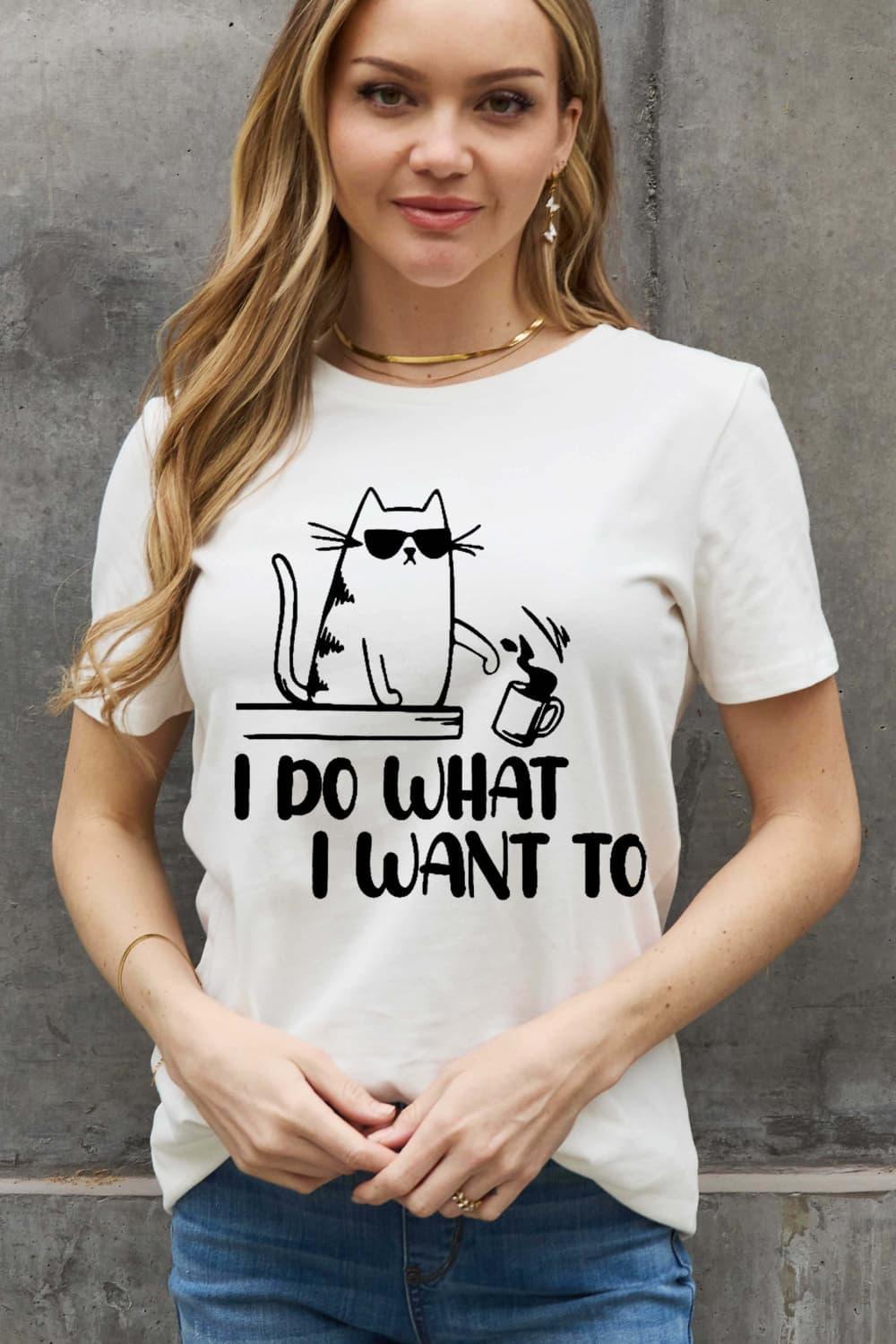 I Do What I Want Plus Size Cat T Shirt - MXSTUDIO.COM