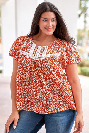 Ignore Negativity Lace Plus Size Floral Blouse - MXSTUDIO.COM