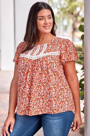 Ignore Negativity Lace Plus Size Floral Blouse - MXSTUDIO.COM