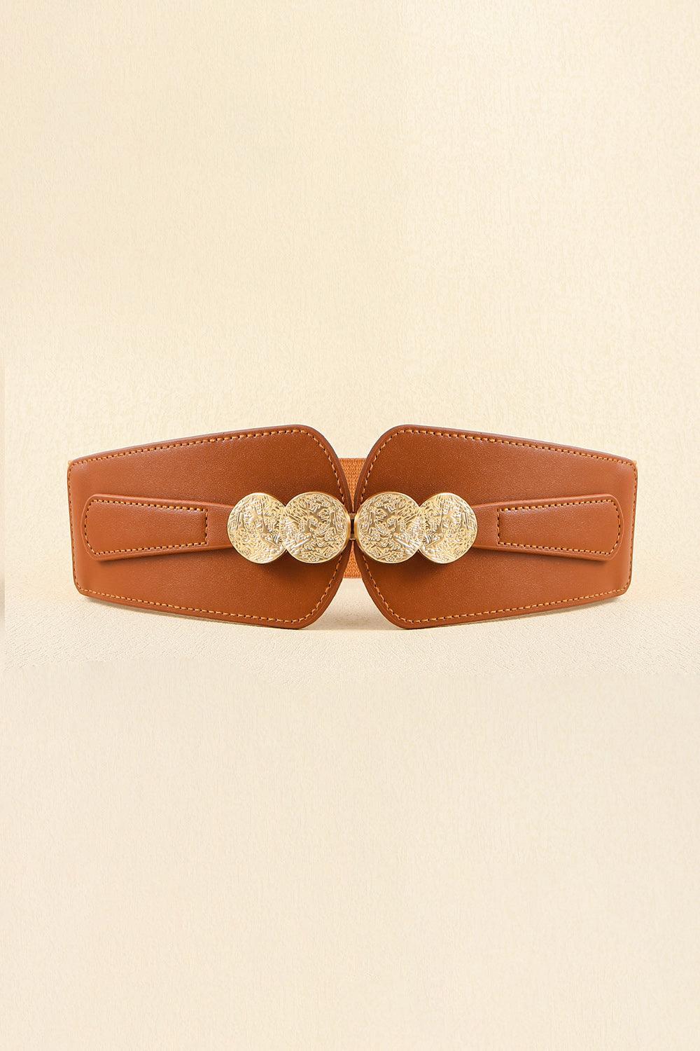 Impeccable Feel Alloy Buckle Wide Elastic Belt - MXSTUDIO.COM