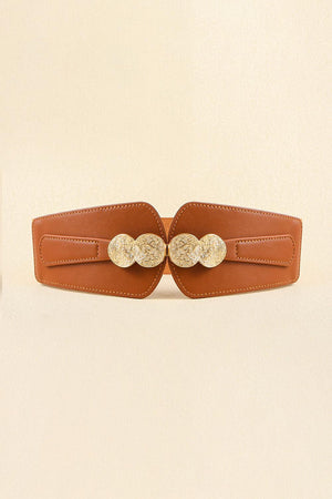 Impeccable Feel Alloy Buckle Wide Elastic Belt - MXSTUDIO.COM