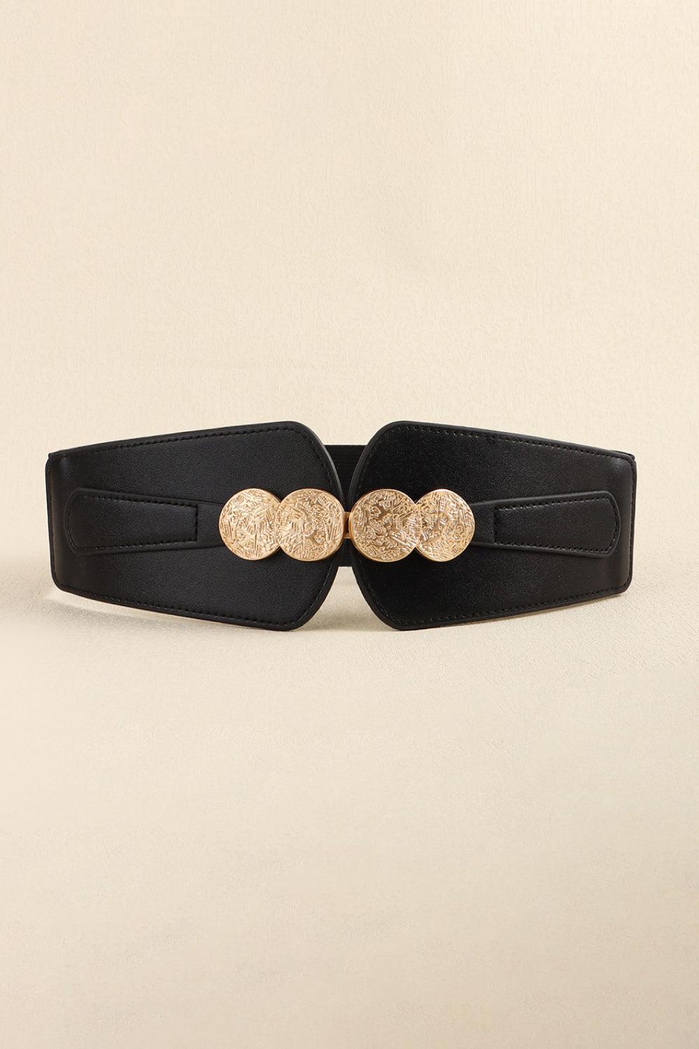 Impeccable Feel Alloy Buckle Wide Elastic Belt - MXSTUDIO.COM