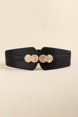 Impeccable Feel Alloy Buckle Wide Elastic Belt - MXSTUDIO.COM