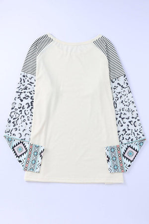 Into the Wild Plus Size Leopard Raglan Sleeve Top - MXSTUDIO.COM