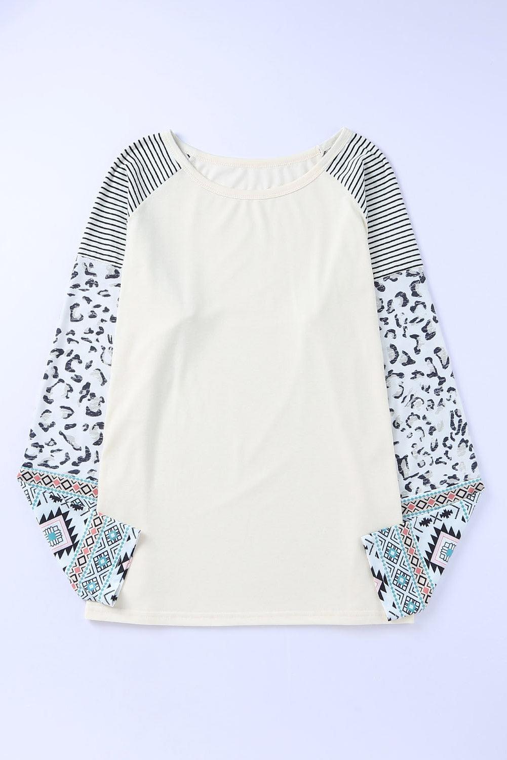 Into the Wild Plus Size Leopard Raglan Sleeve Top - MXSTUDIO.COM