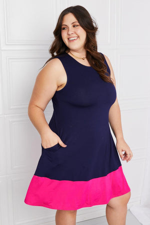 Jazzy Round Neck Plus Size Mini Dress - MXSTUDIO.COM