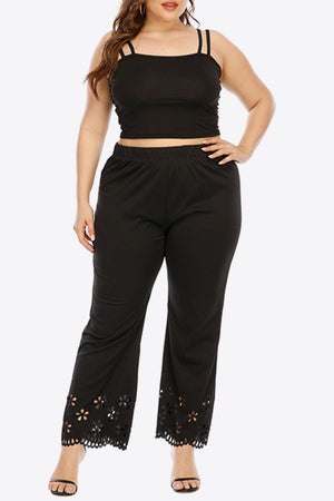 Just Perfect Crochet Plus Size Black Pants - MXSTUDIO.COM