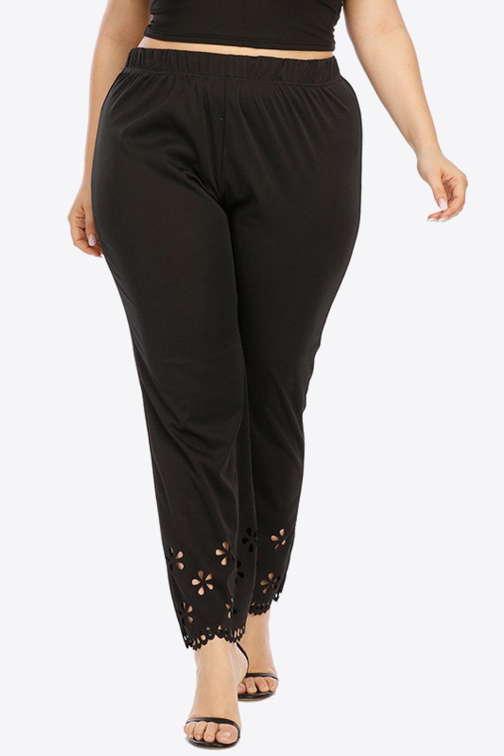 Just Perfect Crochet Plus Size Black Pants - MXSTUDIO.COM