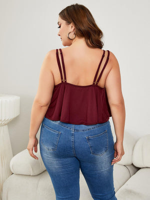 Let's Go Out Sleeveless Plus Size Cami - MXSTUDIO.COM