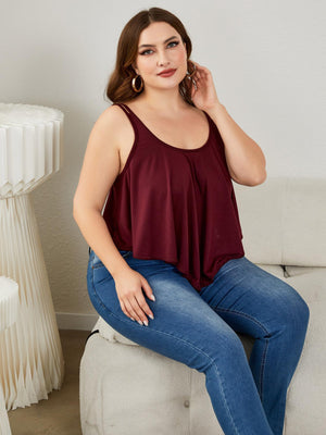 Let's Go Out Sleeveless Plus Size Cami - MXSTUDIO.COM