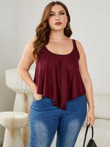 Let's Go Out Sleeveless Plus Size Cami - MXSTUDIO.COM