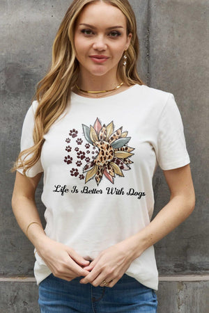 Life Is Better With Dogs Plus Size Dog Lover T Shirt - MXSTUDIO.COM