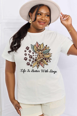 Life Is Better With Dogs Plus Size Dog Lover T Shirt - MXSTUDIO.COM