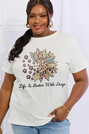 Life Is Better With Dogs Plus Size Dog Lover T Shirt - MXSTUDIO.COM