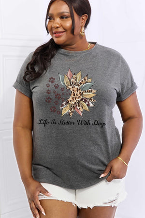 Life Is Better With Dogs Plus Size Dog Lover T Shirt - MXSTUDIO.COM