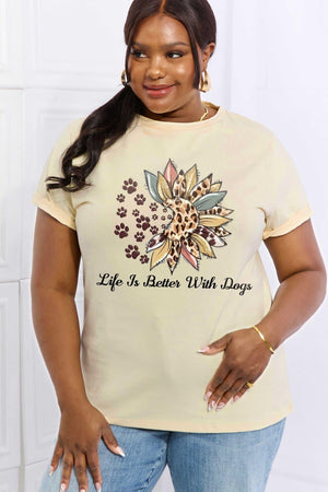 Life Is Better With Dogs Plus Size Dog Lover T Shirt - MXSTUDIO.COM