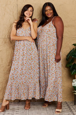 Look Fresh Sleeveless Floral Plus Size Maxi Dress - MXSTUDIO.COM