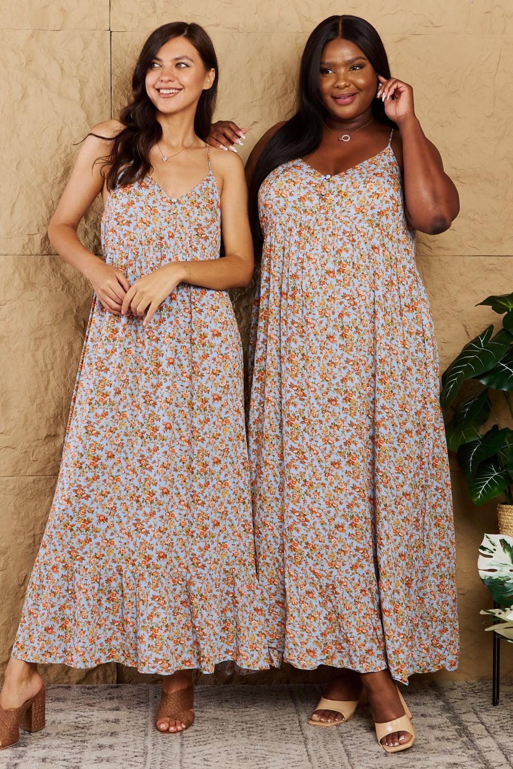 Look Fresh Sleeveless Floral Plus Size Maxi Dress - MXSTUDIO.COM