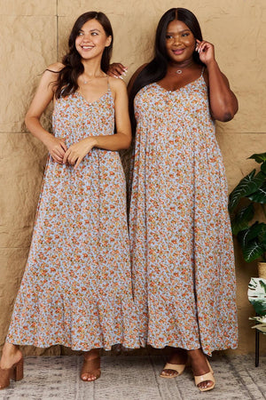 Look Fresh Sleeveless Floral Plus Size Maxi Dress - MXSTUDIO.COM