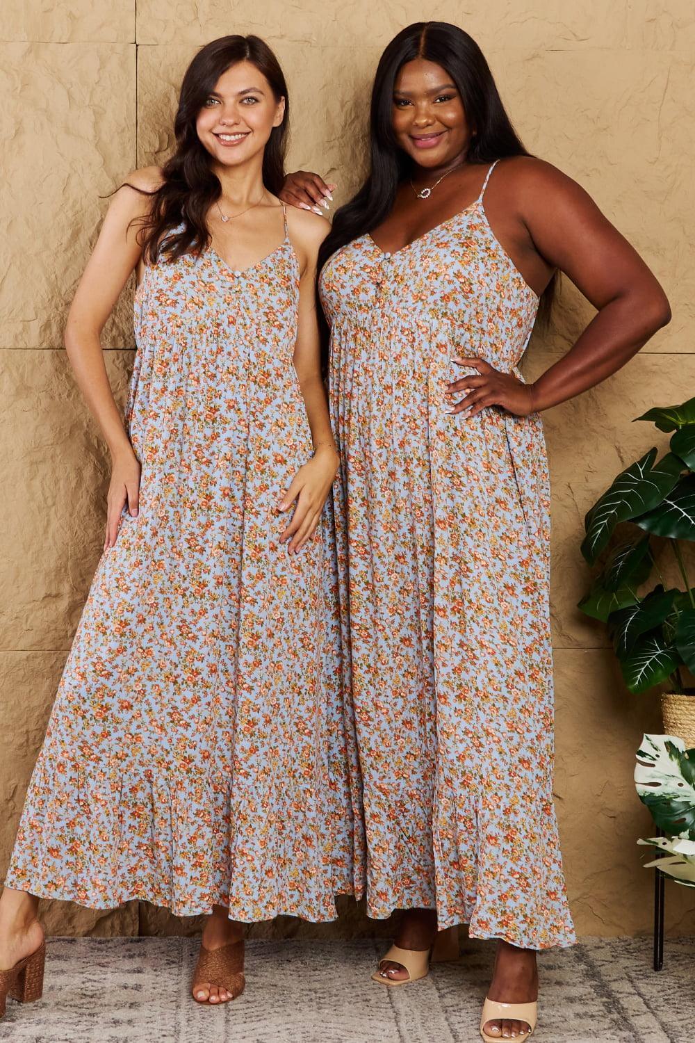 Look Fresh Sleeveless Floral Plus Size Maxi Dress - MXSTUDIO.COM