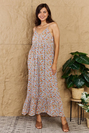 Look Fresh Sleeveless Floral Plus Size Maxi Dress - MXSTUDIO.COM