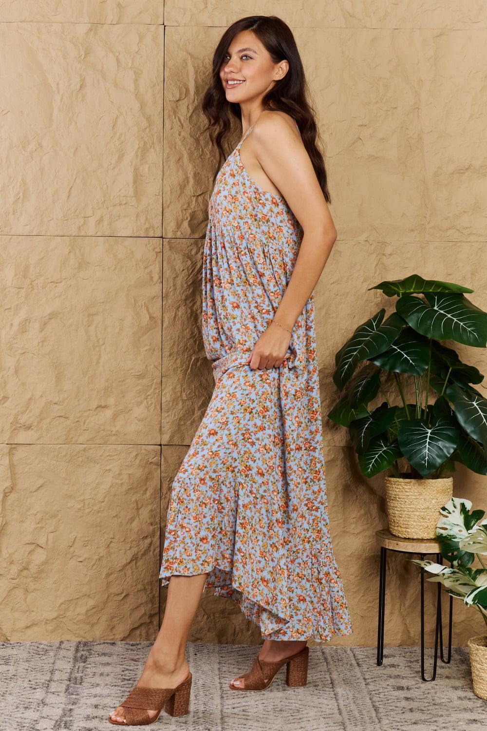 Look Fresh Sleeveless Floral Plus Size Maxi Dress - MXSTUDIO.COM