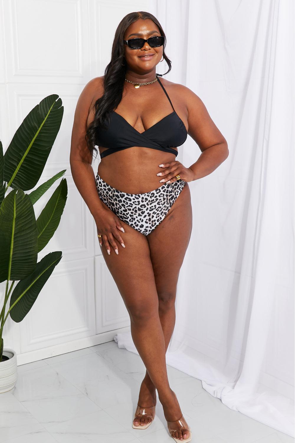 Lost In The Sea Plus Size Halter Swimsuit - MXSTUDIO.COM