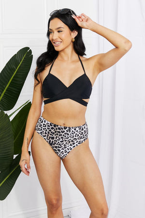 Lost In The Sea Plus Size Halter Swimsuit - MXSTUDIO.COM