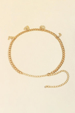 Love Pendant Alloy Gold Chain Belt - MXSTUDIO.COM