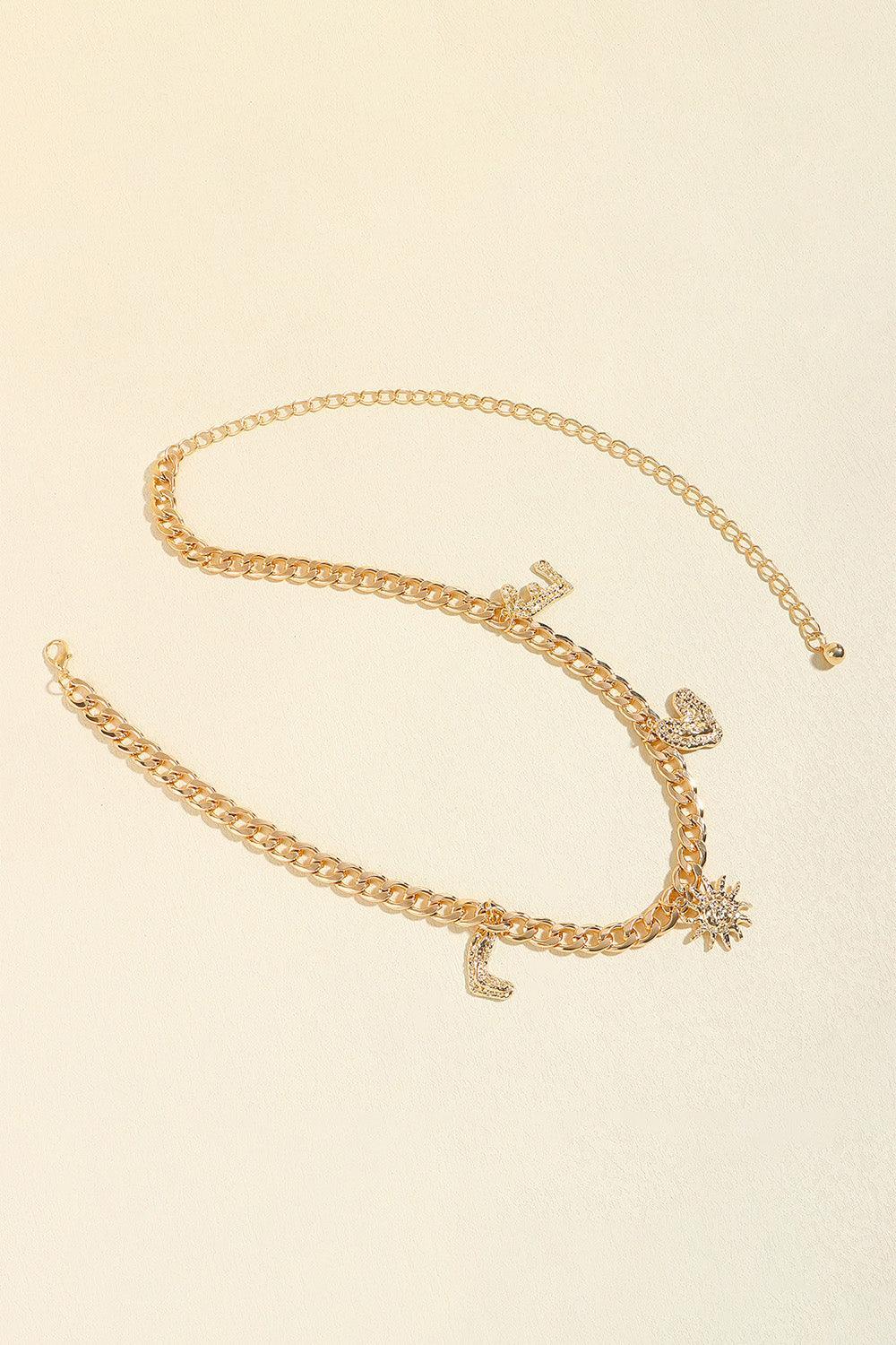 Love Pendant Alloy Gold Chain Belt - MXSTUDIO.COM