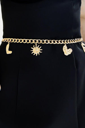 Love Pendant Alloy Gold Chain Belt - MXSTUDIO.COM