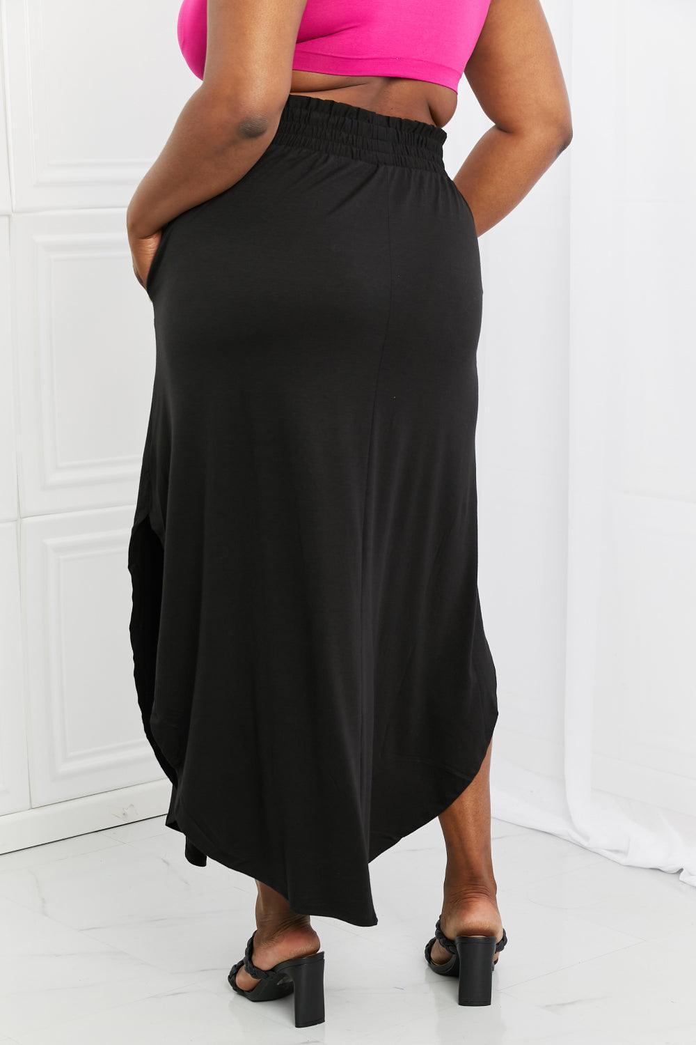 Love Yourself Slit Plus Size Black Maxi Skirt - MXSTUDIO.COM