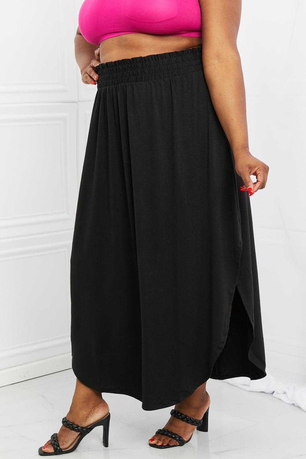 Love Yourself Slit Plus Size Black Maxi Skirt - MXSTUDIO.COM