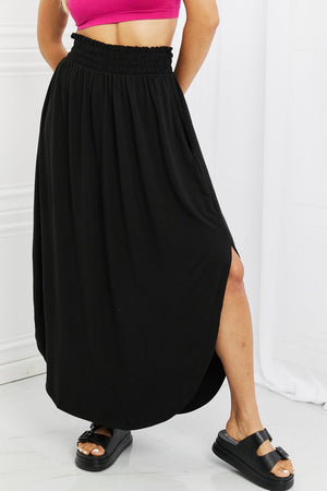 Love Yourself Slit Plus Size Black Maxi Skirt - MXSTUDIO.COM