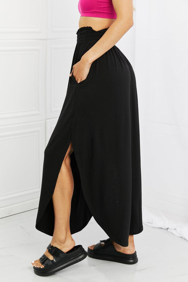 Love Yourself Slit Plus Size Black Maxi Skirt - MXSTUDIO.COM
