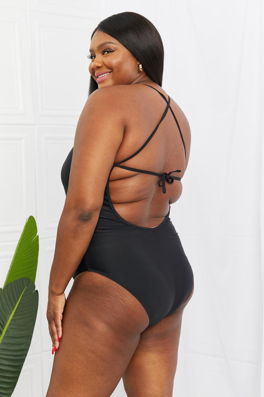 Merlady Plus Size Black One Piece Swimsuit - MXSTUDIO.COM