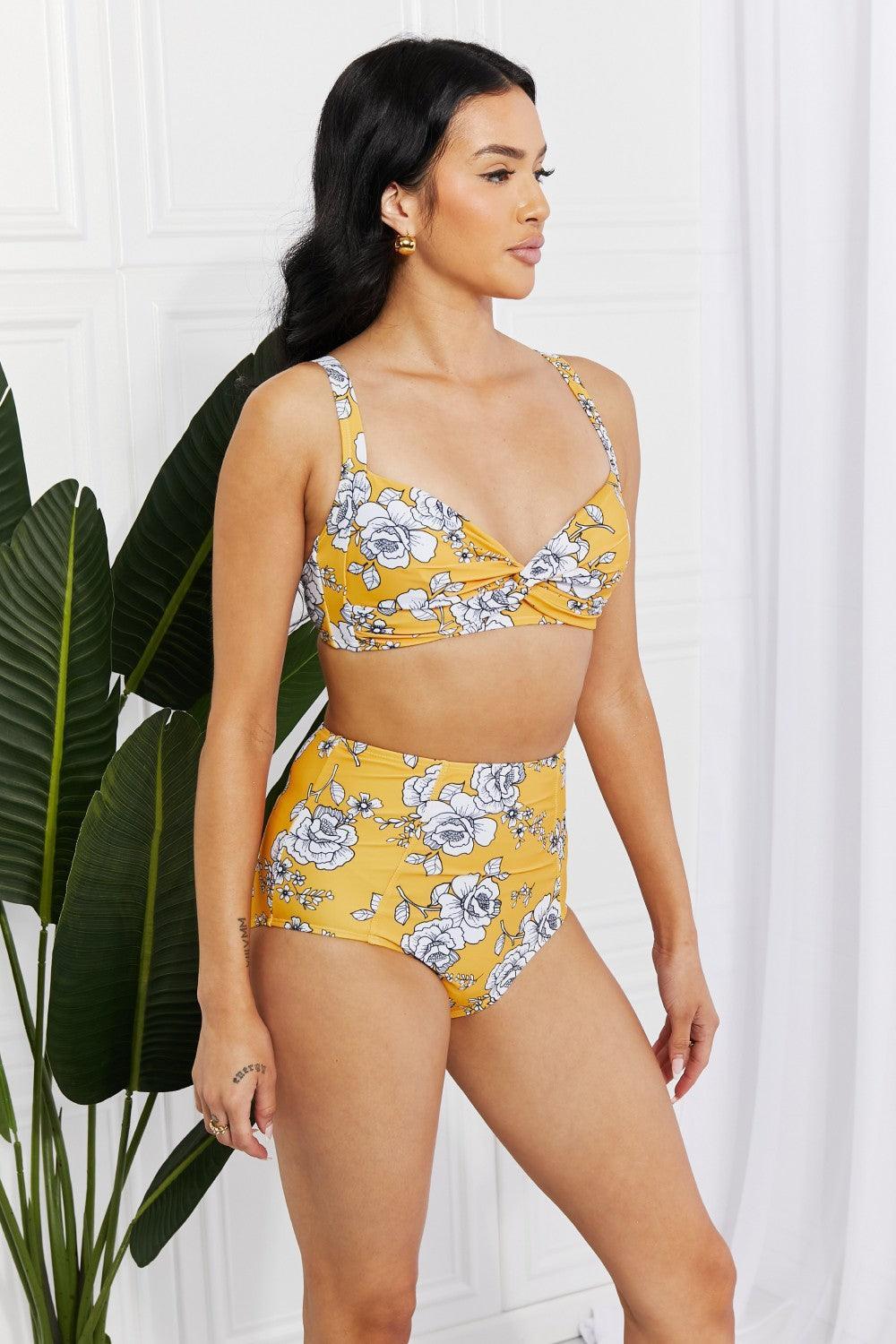 Miss Me Floral Plus Size High Waist Bikini - MXSTUDIO.COM