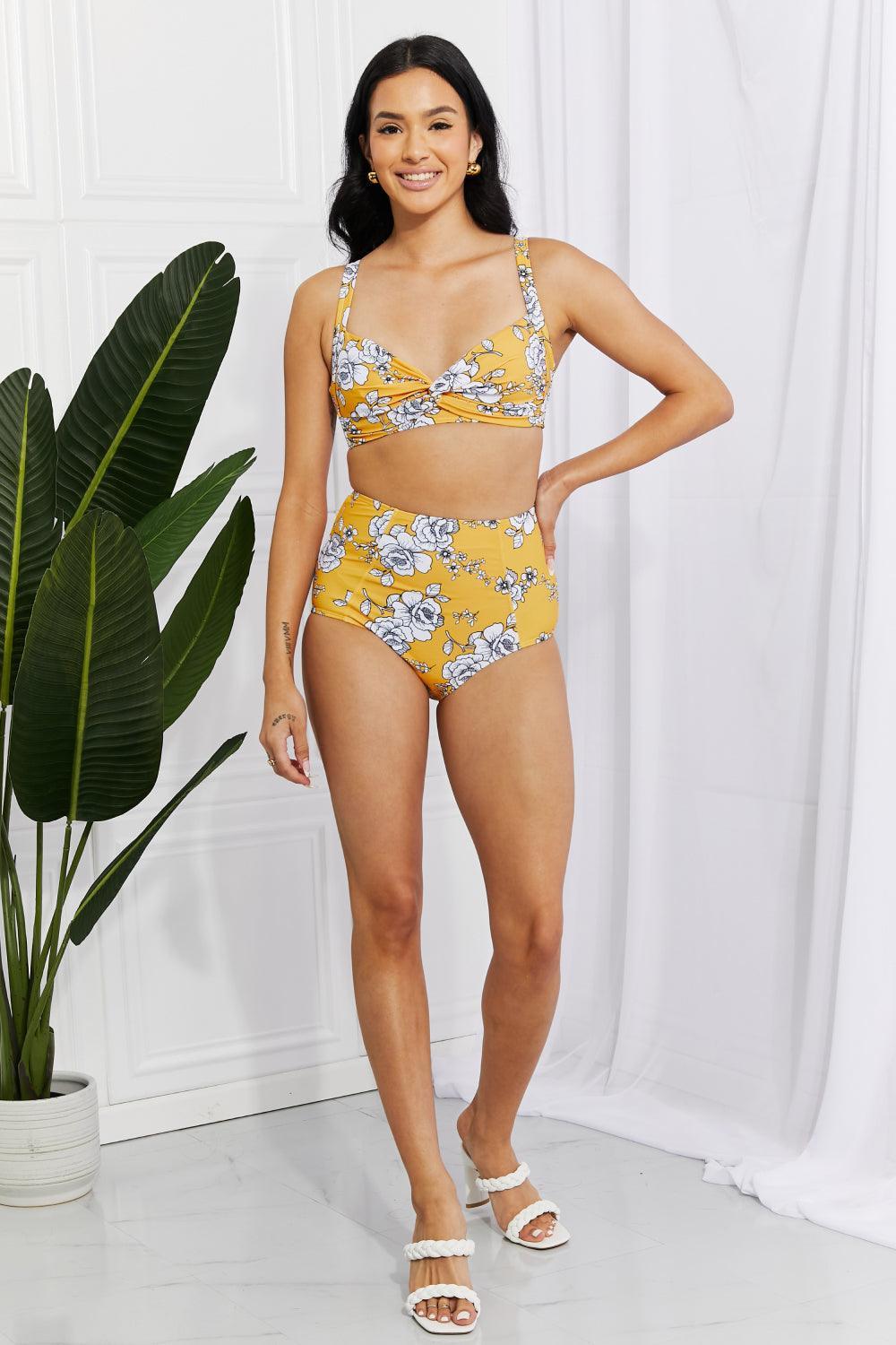 Miss Me Floral Plus Size High Waist Bikini - MXSTUDIO.COM