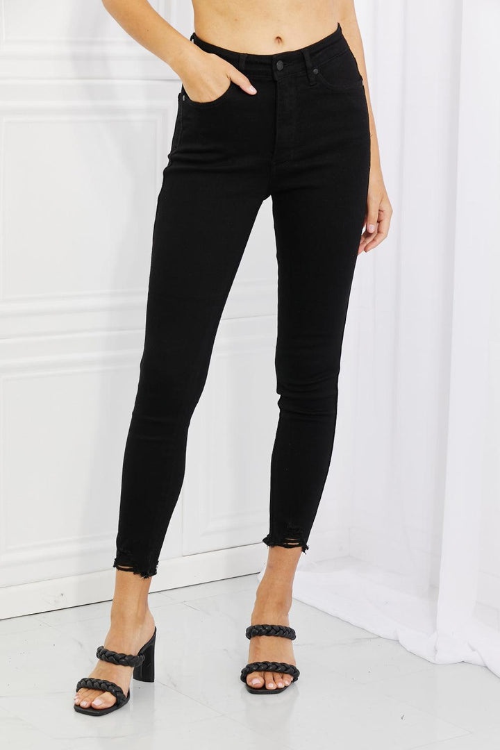 Motivated Skinny Plus Size High Waisted Black Jeans - MXSTUDIO.COM