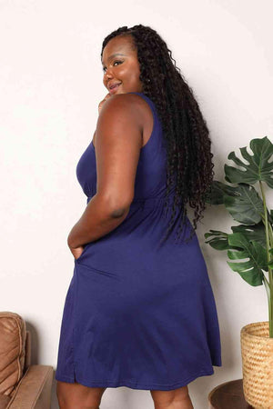 Navy Blue Empire Waist Plus Size Magic Dress - MXSTUDIO.COM