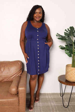 Navy Blue Empire Waist Plus Size Magic Dress - MXSTUDIO.COM