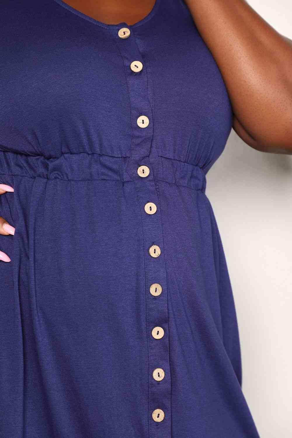 Navy Blue Empire Waist Plus Size Magic Dress - MXSTUDIO.COM