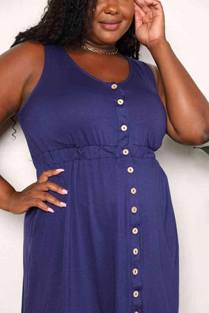 Navy Blue Empire Waist Plus Size Magic Dress - MXSTUDIO.COM