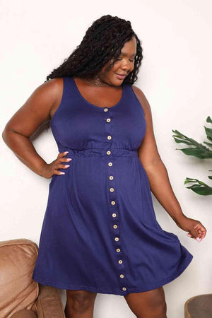 Navy Blue Empire Waist Plus Size Magic Dress - MXSTUDIO.COM