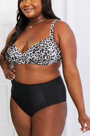 Ocean Dip Plus Size Leopard Two Piece Swimsuit - MXSTUDIO.COM