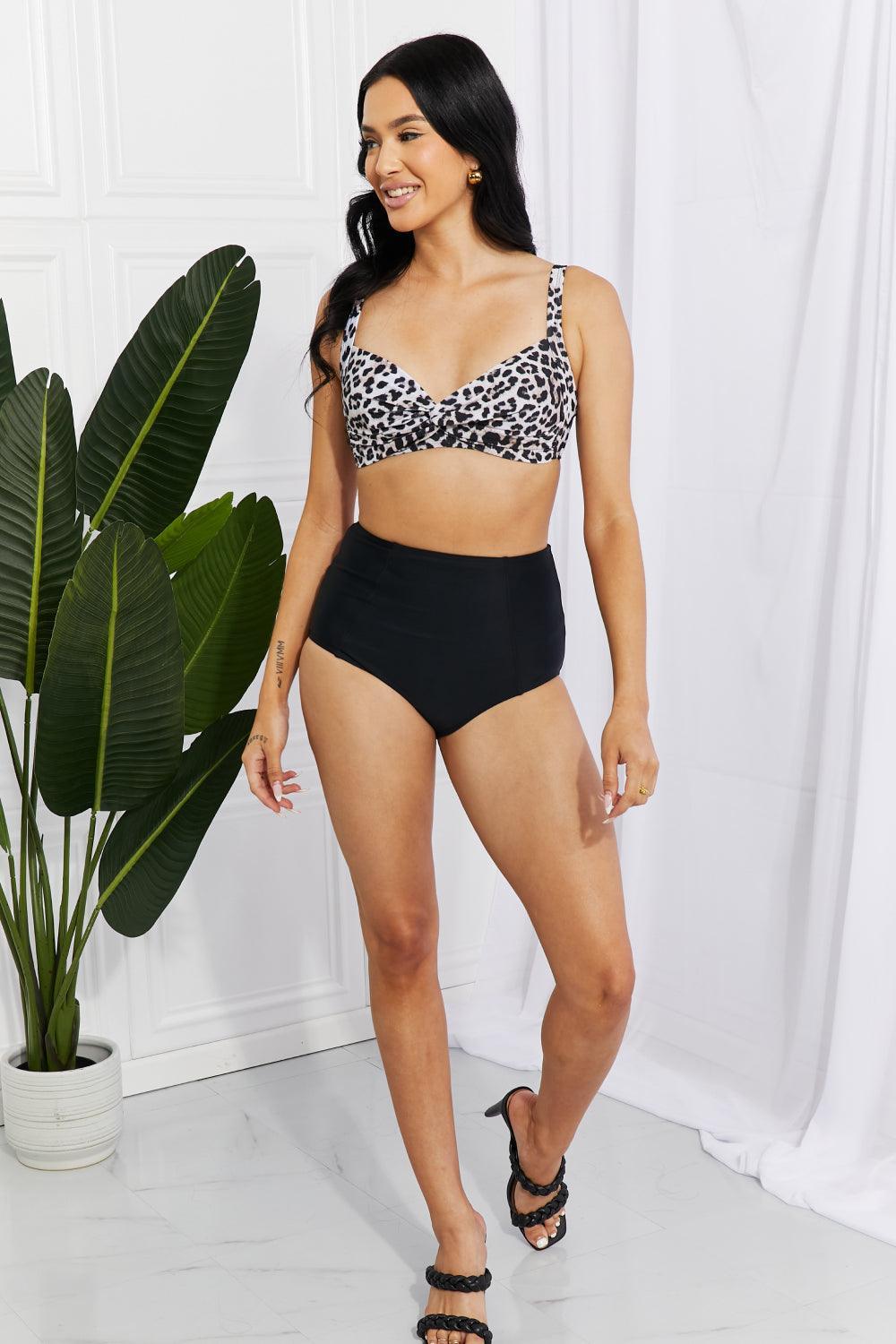 Ocean Dip Plus Size Leopard Two Piece Swimsuit - MXSTUDIO.COM