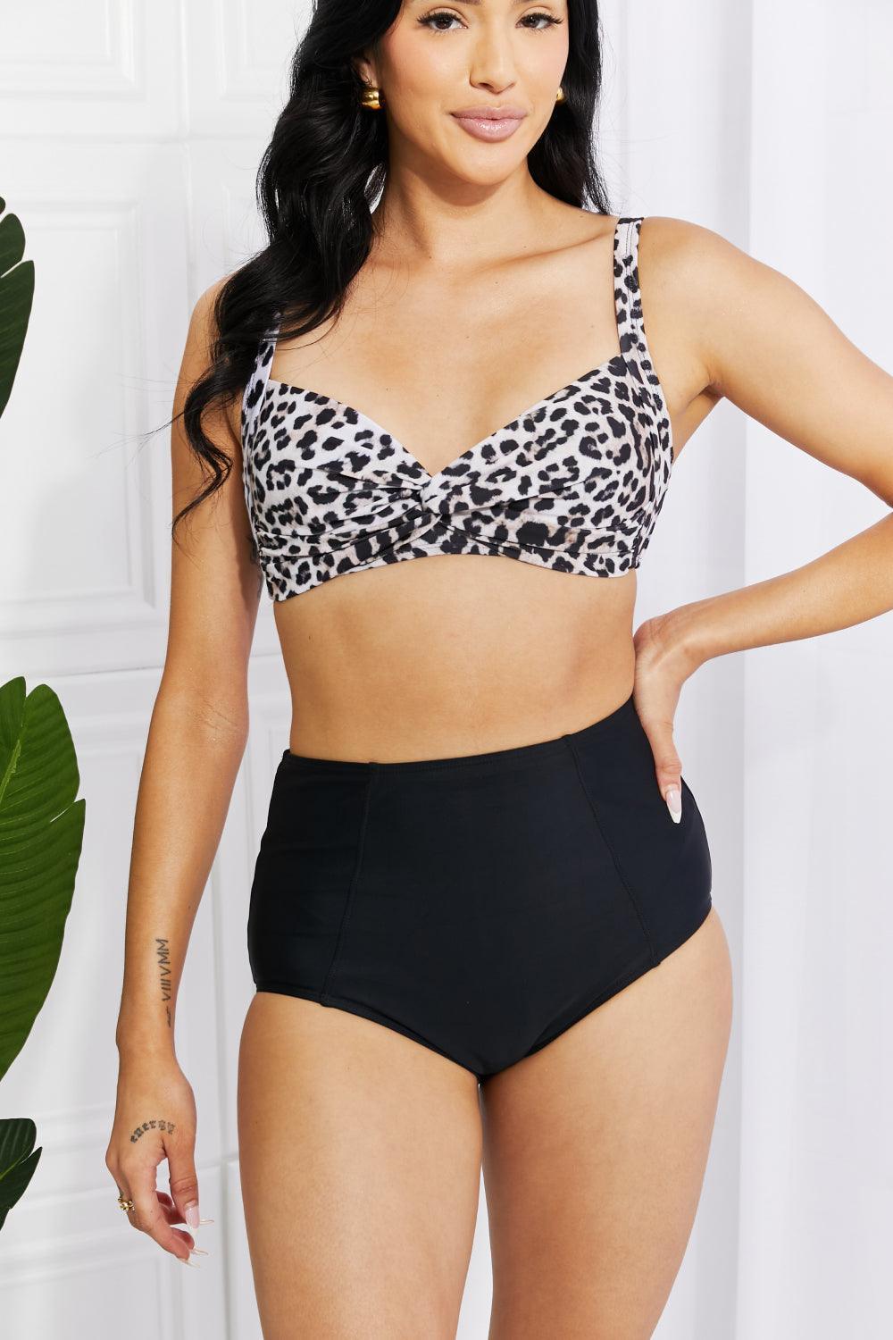 Ocean Dip Plus Size Leopard Two Piece Swimsuit - MXSTUDIO.COM