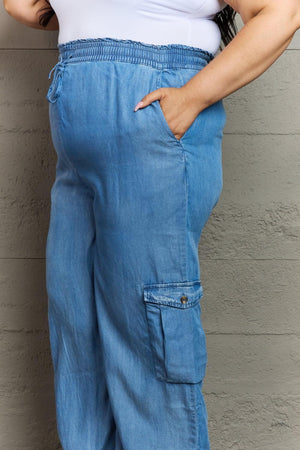 Optimal Comfort Plus Size Wide Leg Cargo Pants - MXSTUDIO.COM