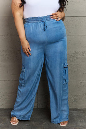 Optimal Comfort Plus Size Wide Leg Cargo Pants - MXSTUDIO.COM