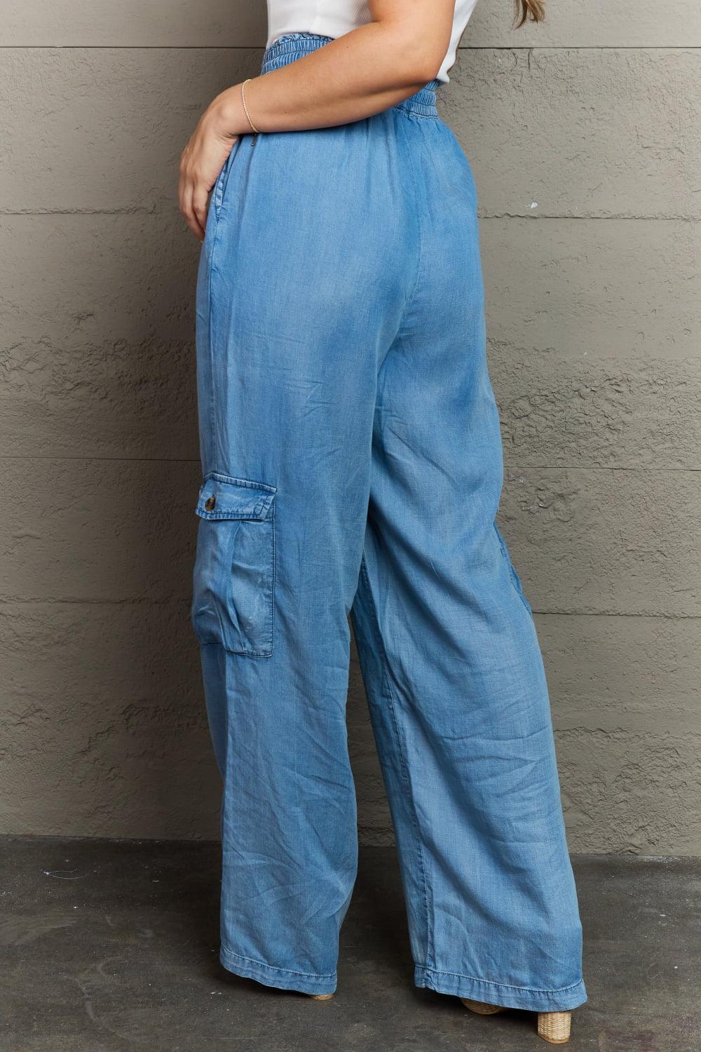 Optimal Comfort Plus Size Wide Leg Cargo Pants - MXSTUDIO.COM